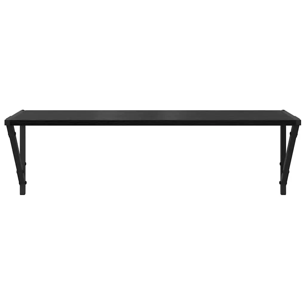 Black Wall Shelves 2 pcs, 80 x 25 x 25.5 cm