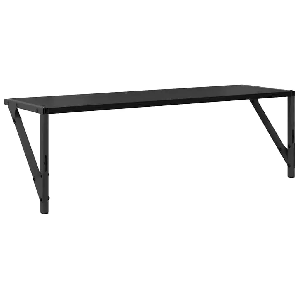 Black Wall Shelves 2 pcs, 80 x 25 x 25.5 cm