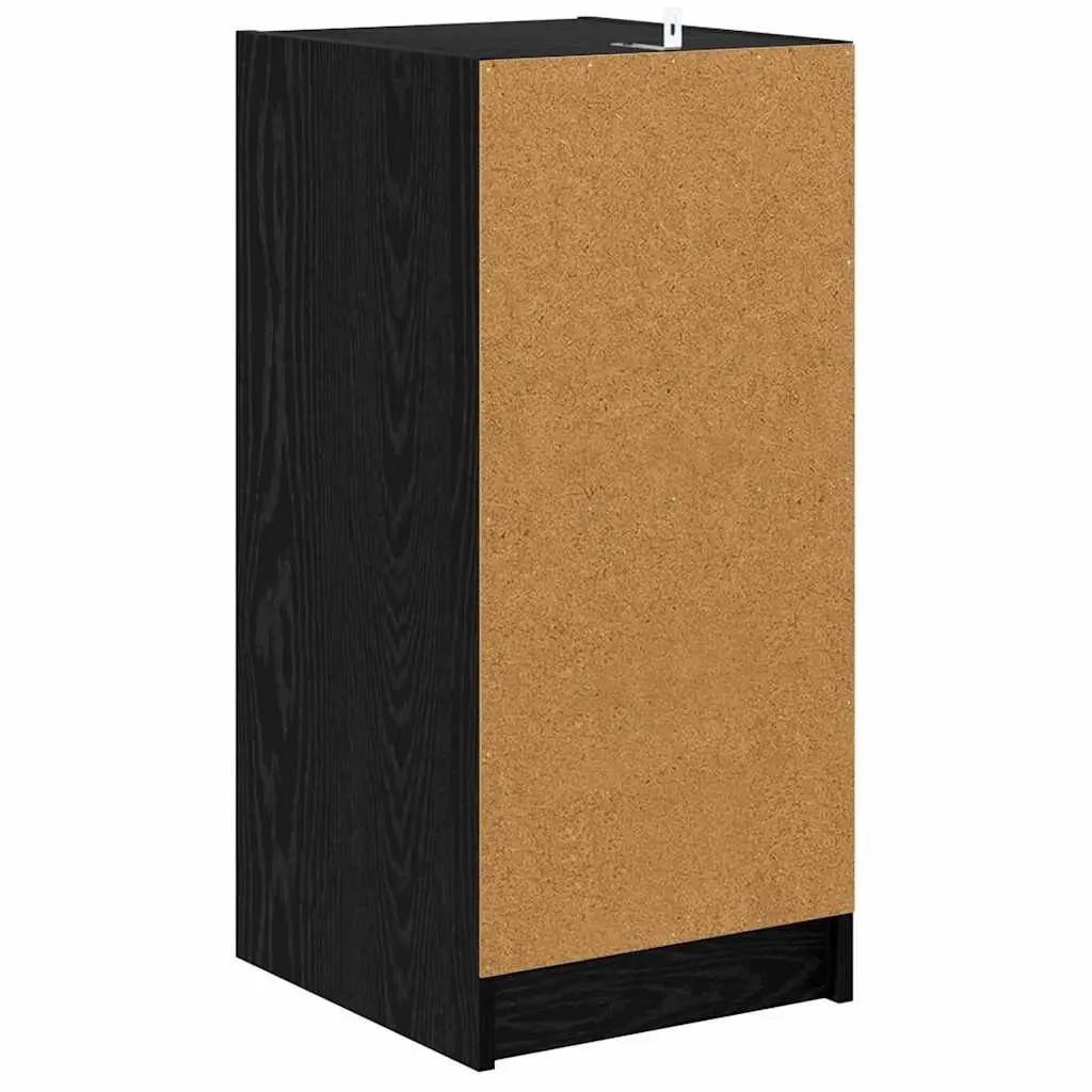 Sideboard Engineered Wood 35 x 37 x 76 cm Black with Glass Doors