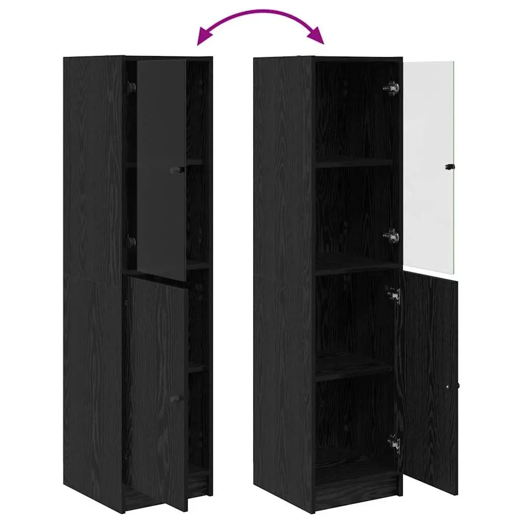Black Oak Highboard for Dining and Kitchen Storage