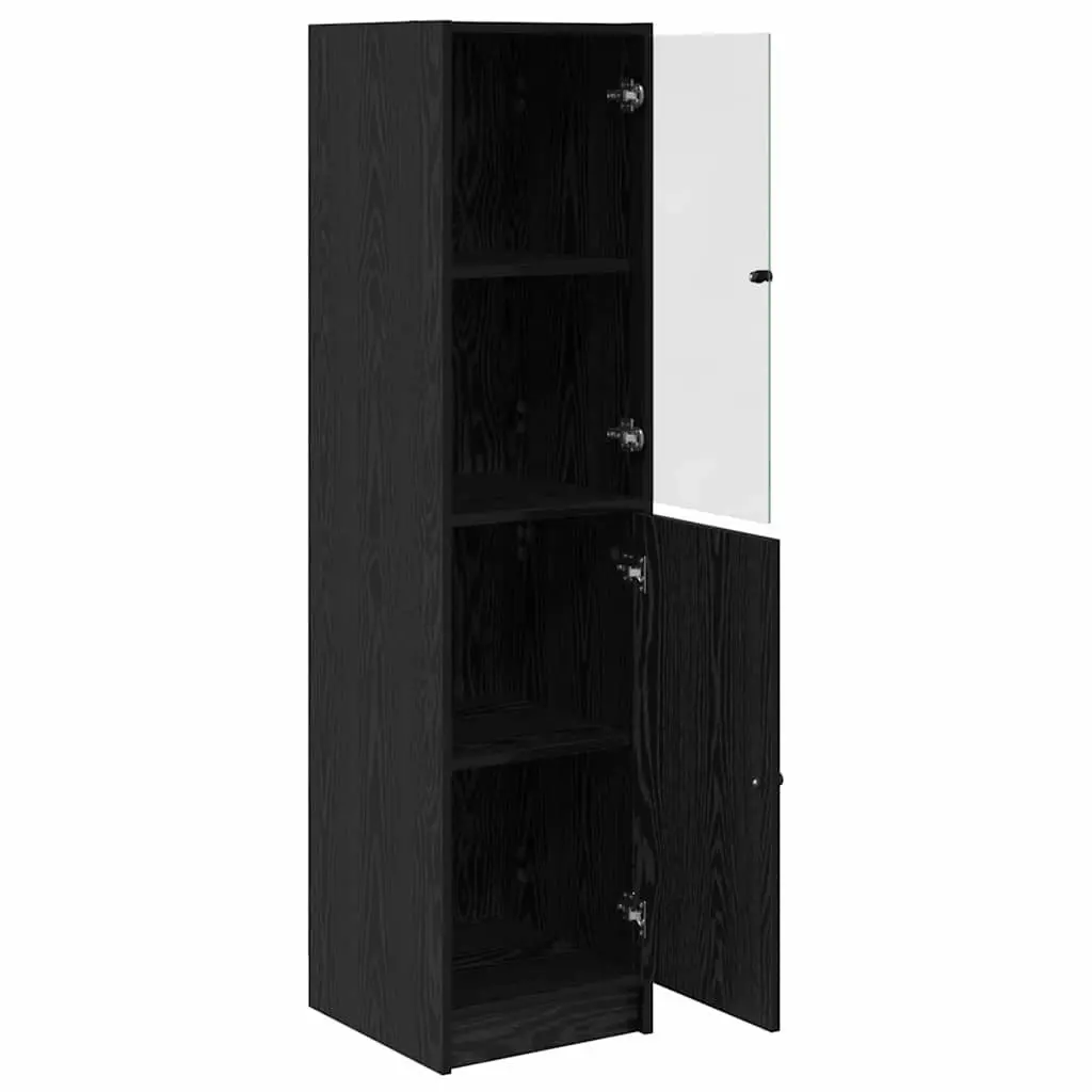 Black Oak Highboard for Dining and Kitchen Storage