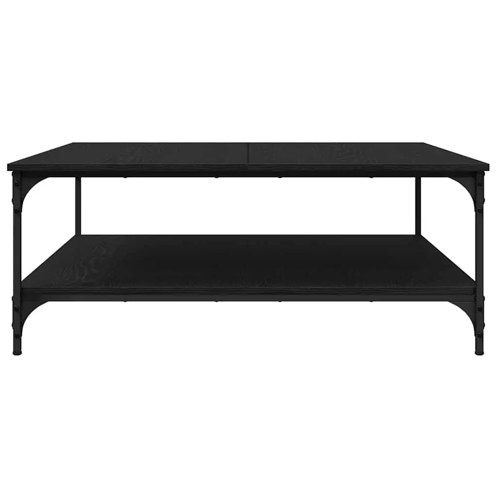 Industrial Coffee Table Black Oak 100x100x40cm Living Room Furniture Storage