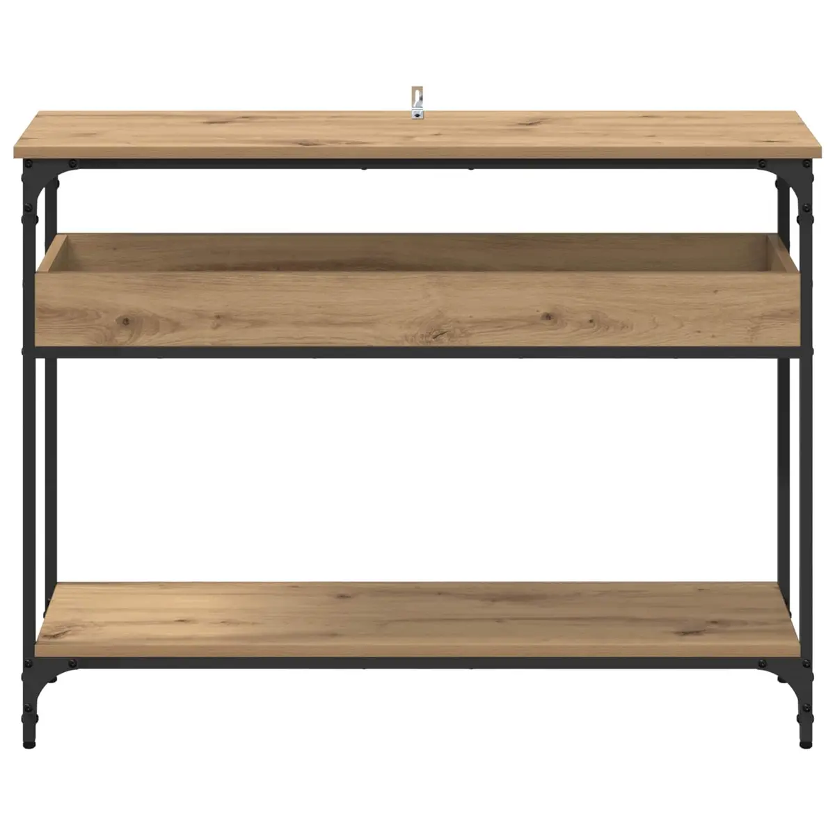 Engineered Wood Console Table with Steel Frame for Living Spaces