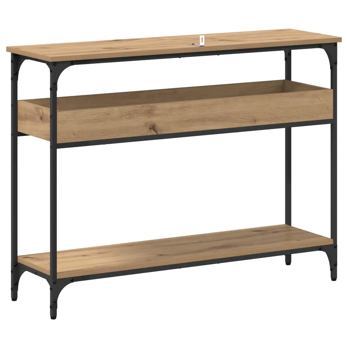 Engineered Wood Console Table with Steel Frame for Living Spaces