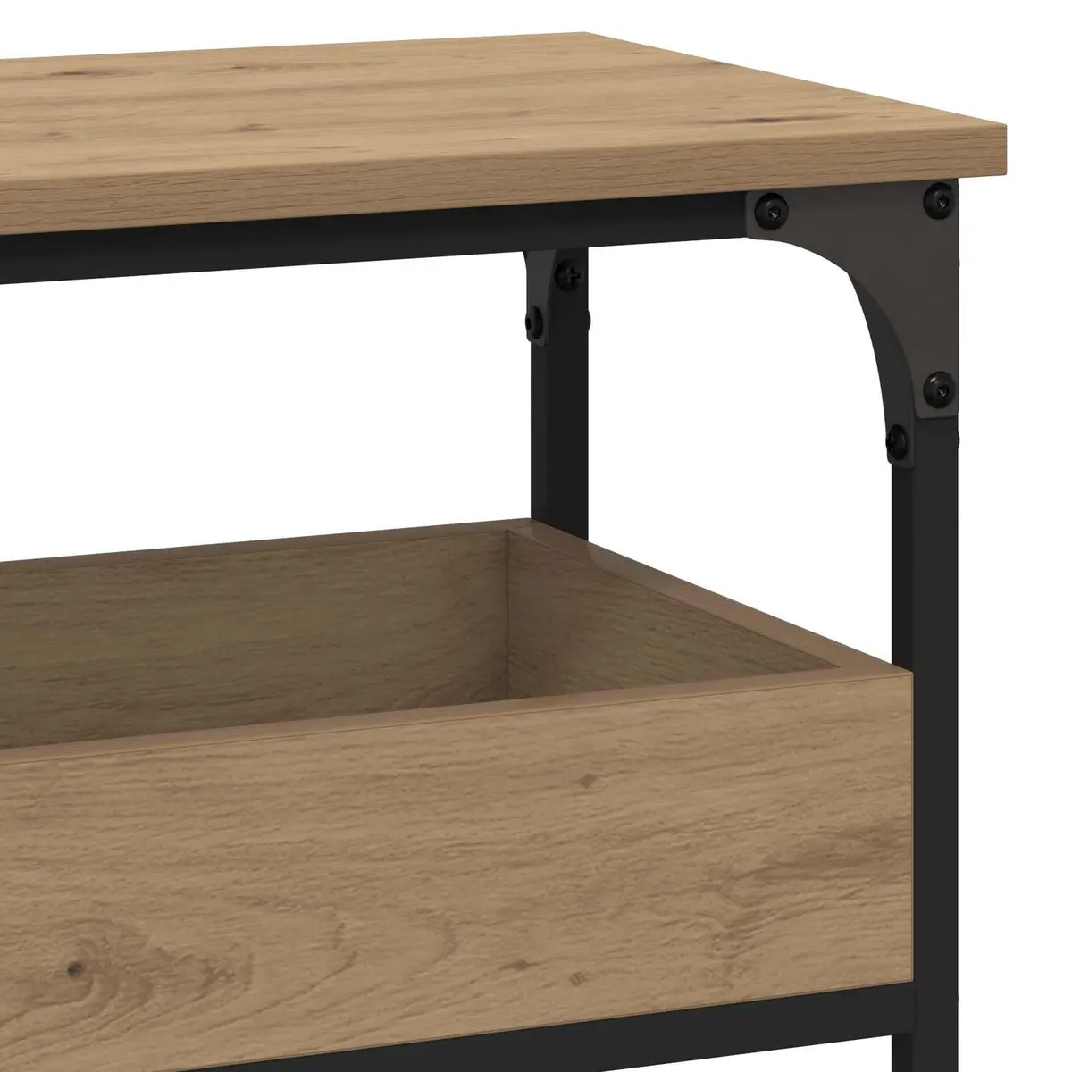 Engineered Wood Console Table with Steel Frame for Living Spaces