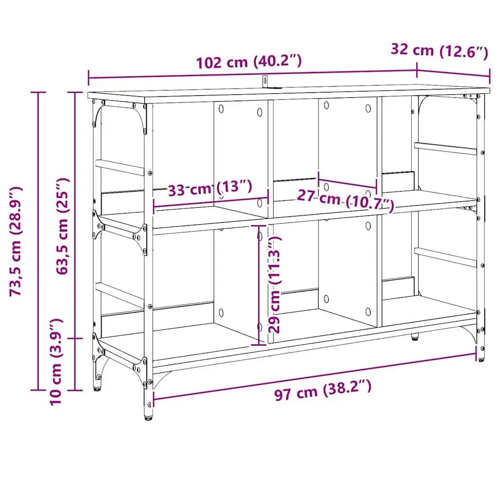 Black Oak Sideboard with Ample Storage 102 x 32 x 73.5 cm