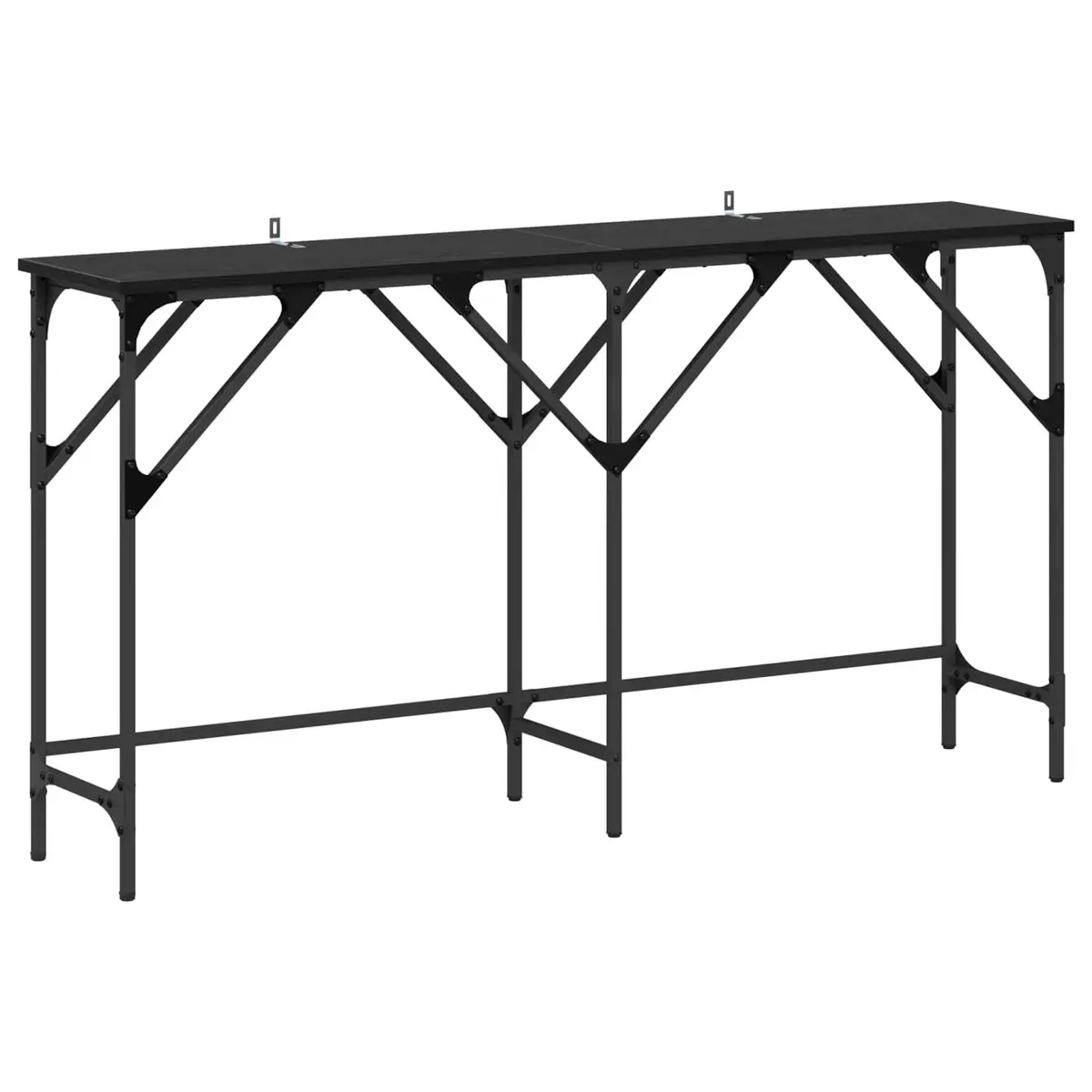 Black Oak Console Table 140cm with Steel Frame