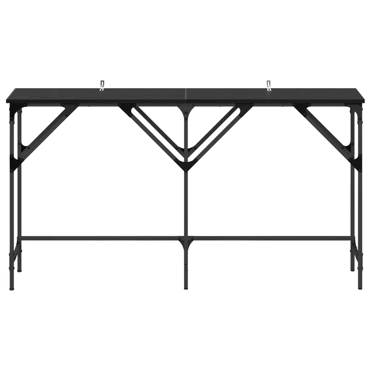 Black Oak Console Table 140cm with Steel Frame