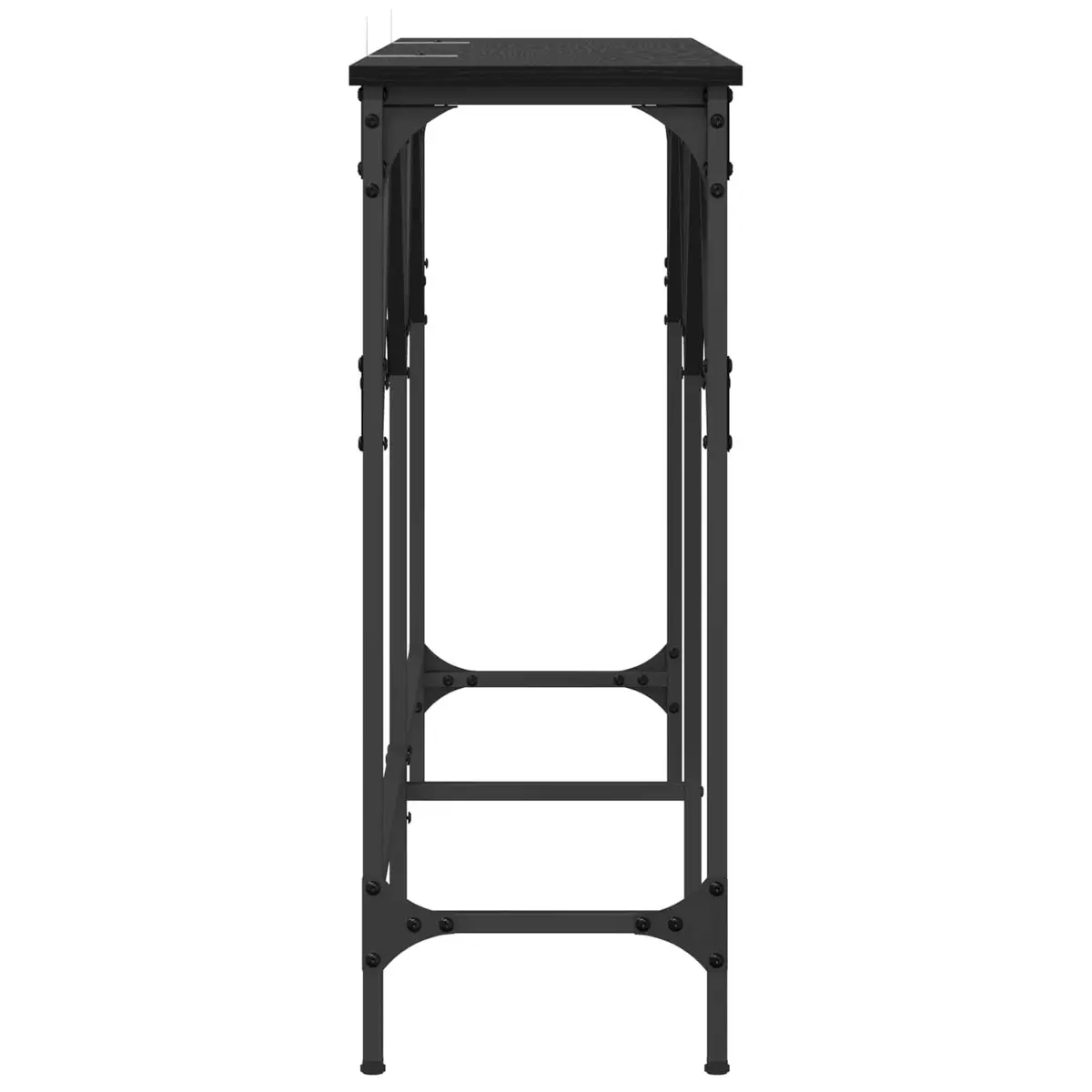 Black Oak Console Table 140cm with Steel Frame
