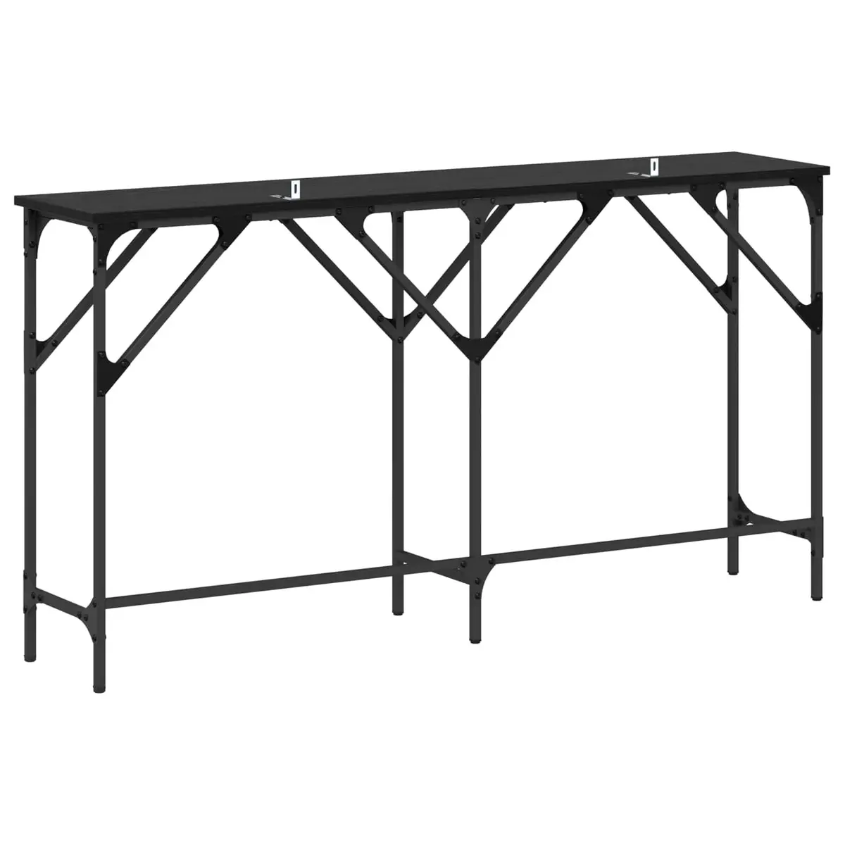Black Oak Console Table 140cm with Steel Frame