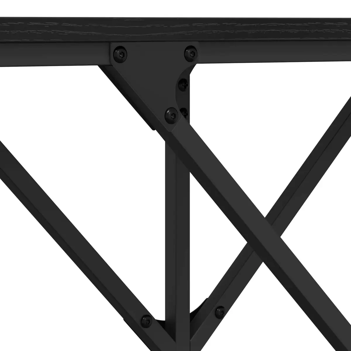 Black Oak Console Table 140cm with Steel Frame
