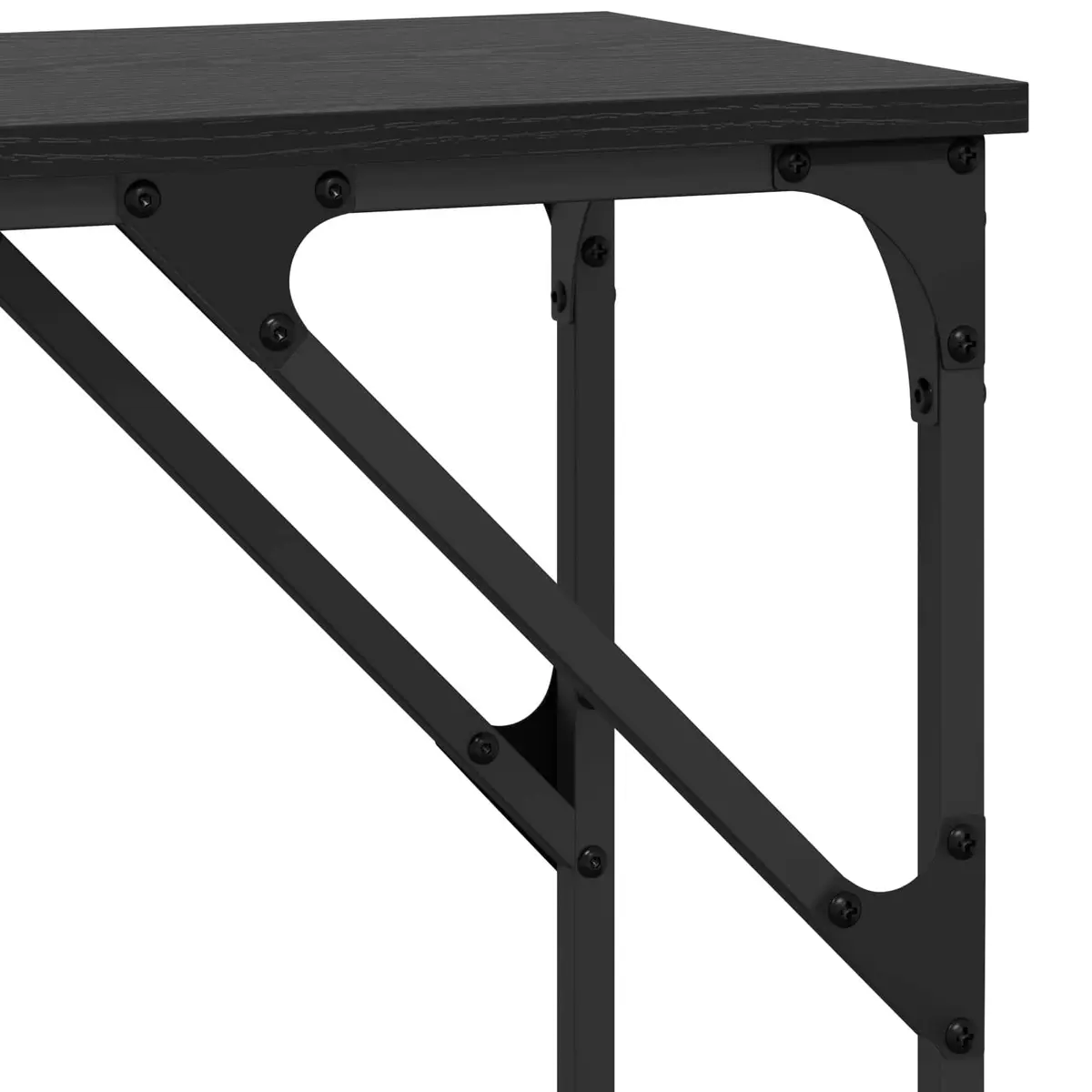 Black Oak Console Table 140cm with Steel Frame