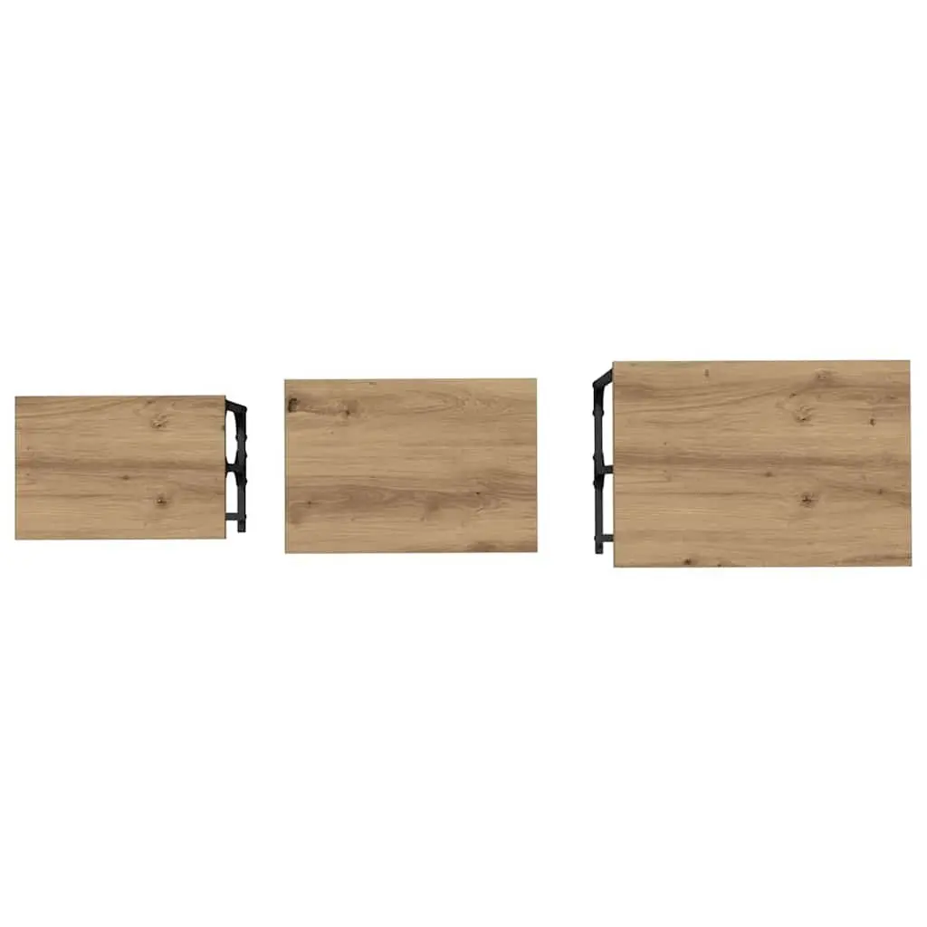 Industrial Style 3-Piece Nesting Coffee Table Set