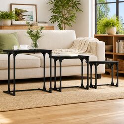 Industrial Modern Nesting Coffee Table Set of 3 in Black