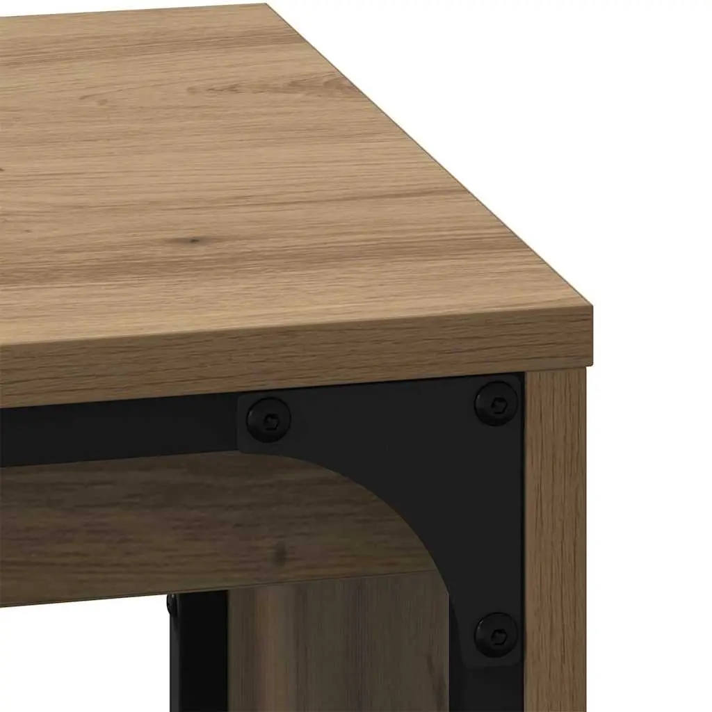 Nesting Coffee Table Set 3 pcs Brown Modern Rectangular Living Room Furniture