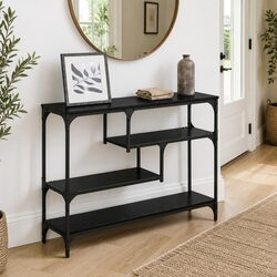 Narrow Black Console Table for Industrial Style Decor