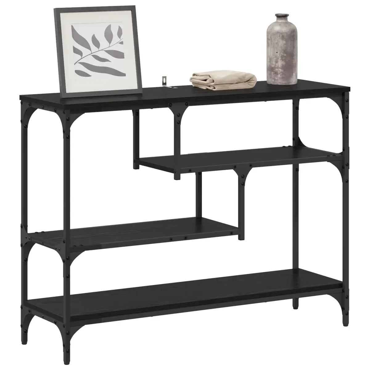 Narrow Black Console Table for Industrial Style Decor
