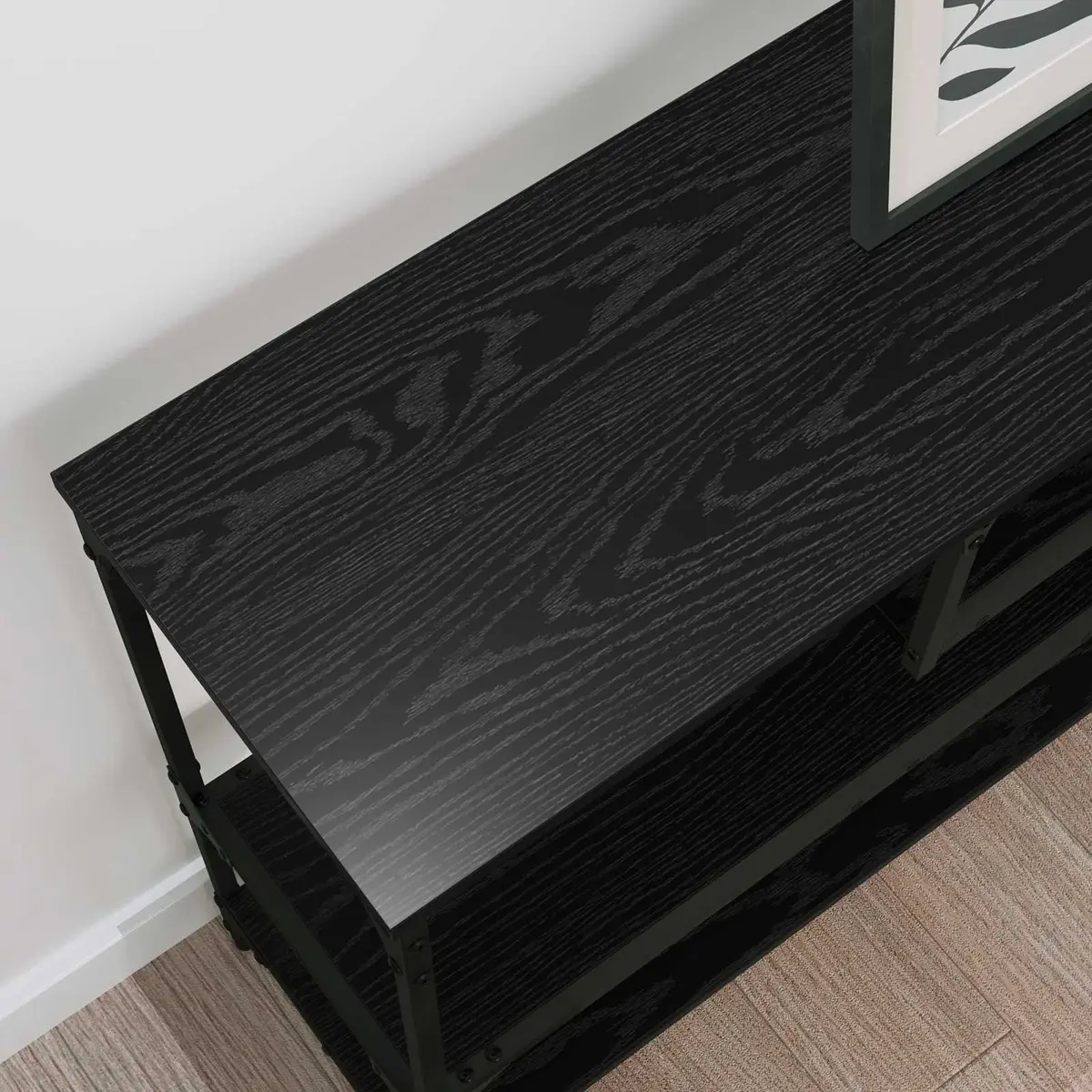 Narrow Black Console Table for Industrial Style Decor