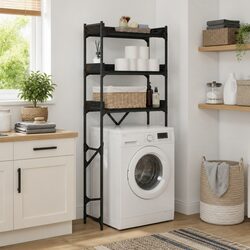 Premium Black Laundry Room Shelf Unit with Sturdy Build