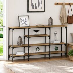 Sturdy Industrial Console Table for Display and Storage
