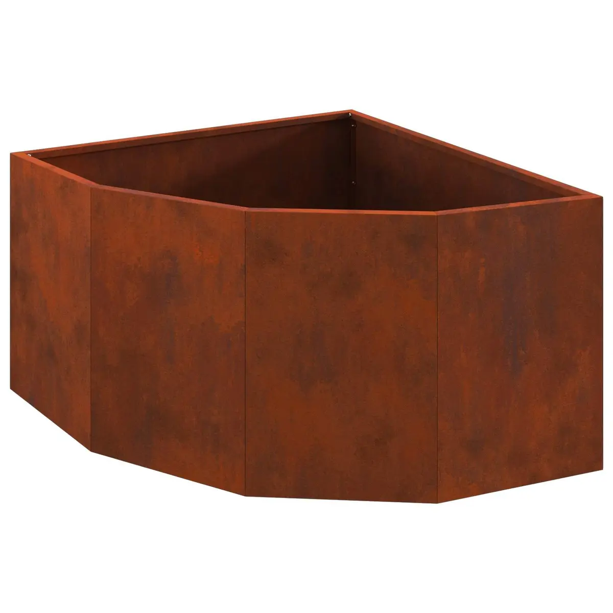 Corner Planter Steel 60x60x35cm Brown