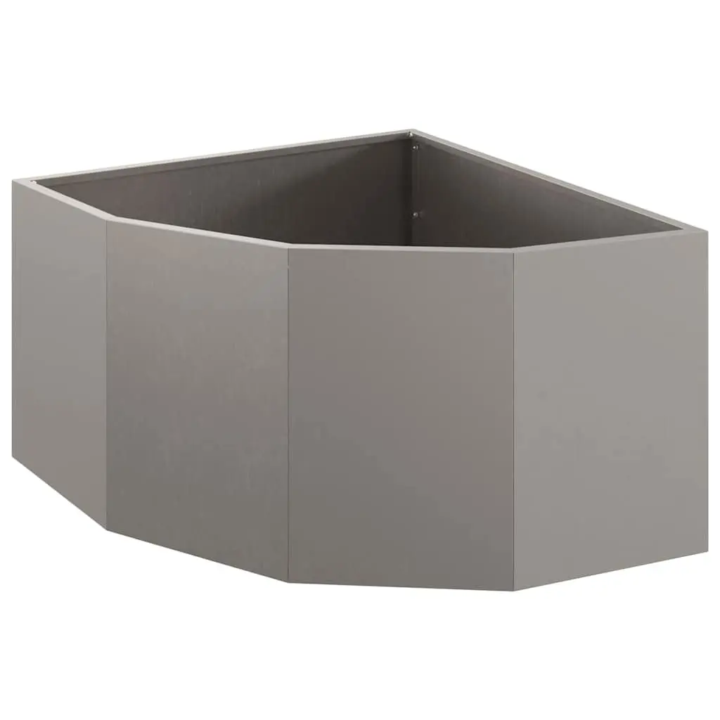 Corner Planter Steel 60x60x35cm Brown