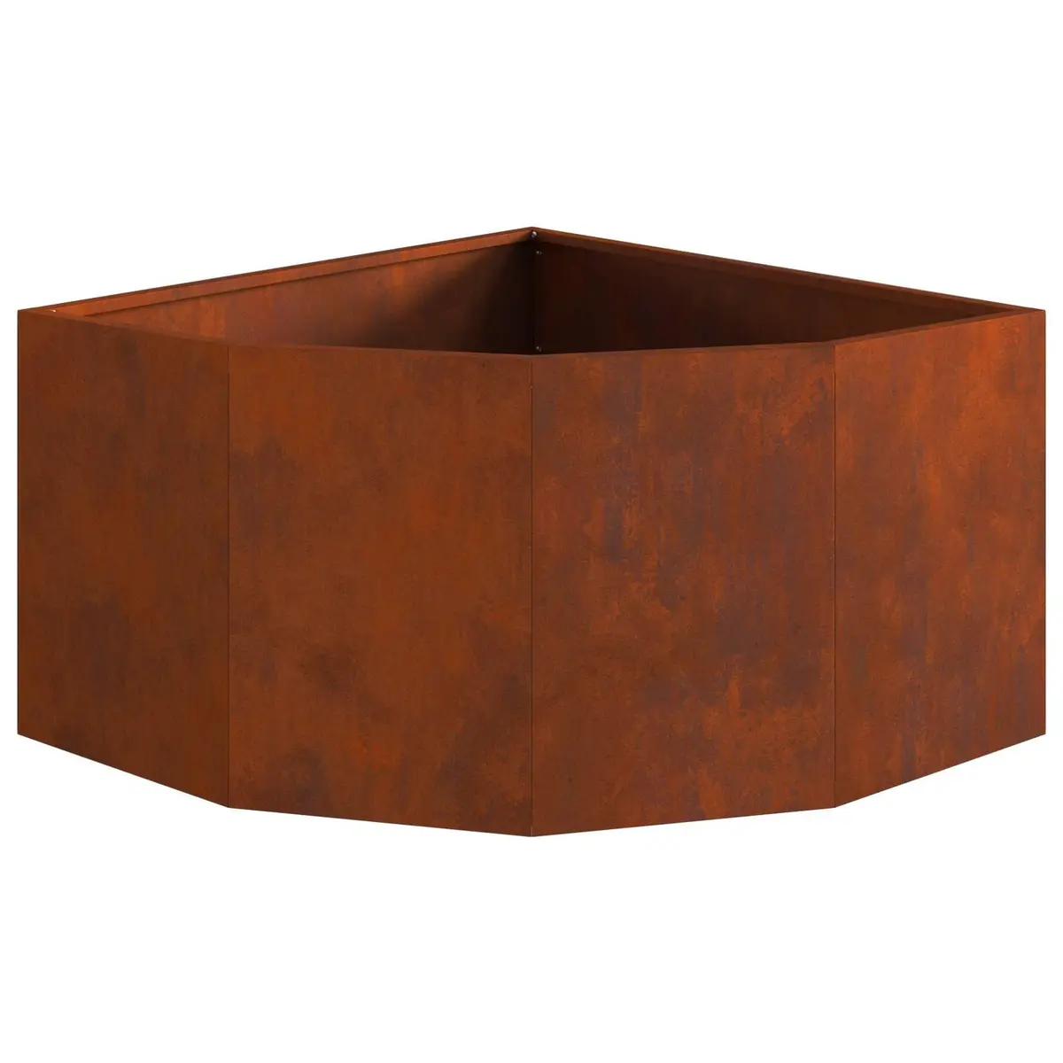 Corner Planter Steel 60x60x35cm Brown