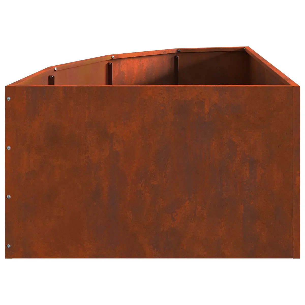 Corner Planter Steel 60x60x35cm Brown