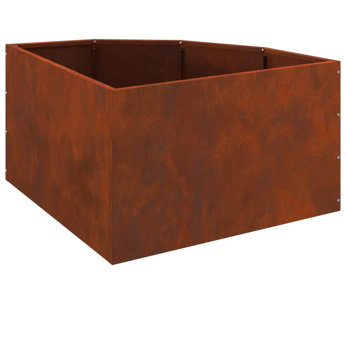 Corner Planter Steel 60x60x35cm Brown