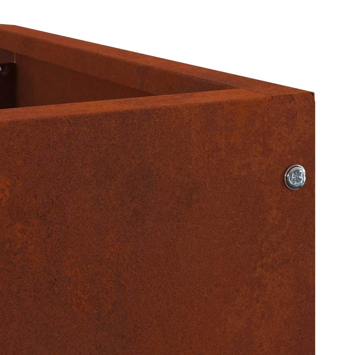 Corner Planter Steel 60x60x35cm Brown