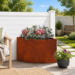 Durable Steel Corner Planter for Outdoor Spaces 45x45x35cm
