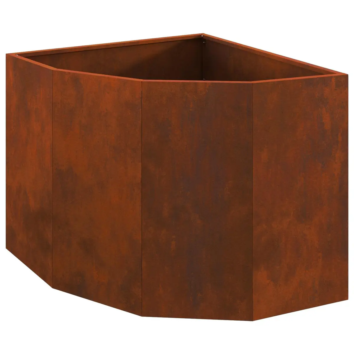 Corner Planter Steel 60x60x50cm Brown