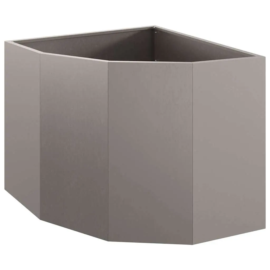 Corner Planter Steel 60x60x50cm Brown