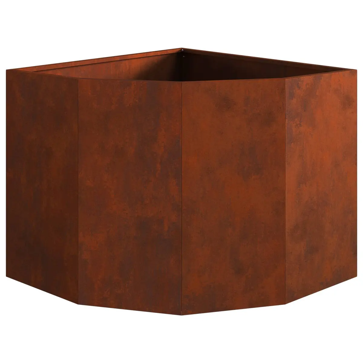 Corner Planter Steel 60x60x50cm Brown