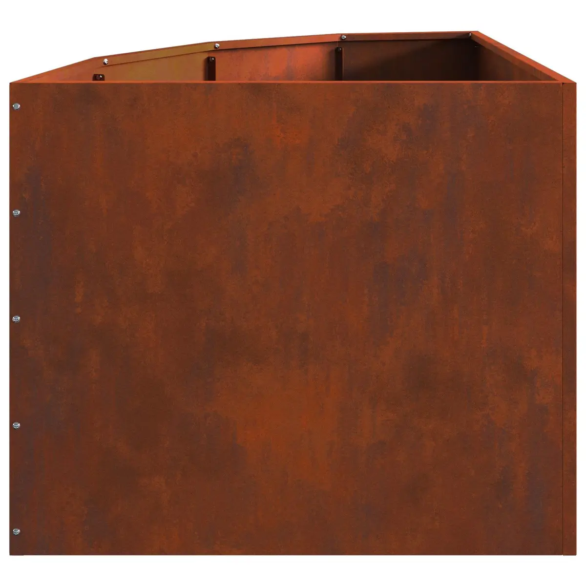 Corner Planter Steel 60x60x50cm Brown