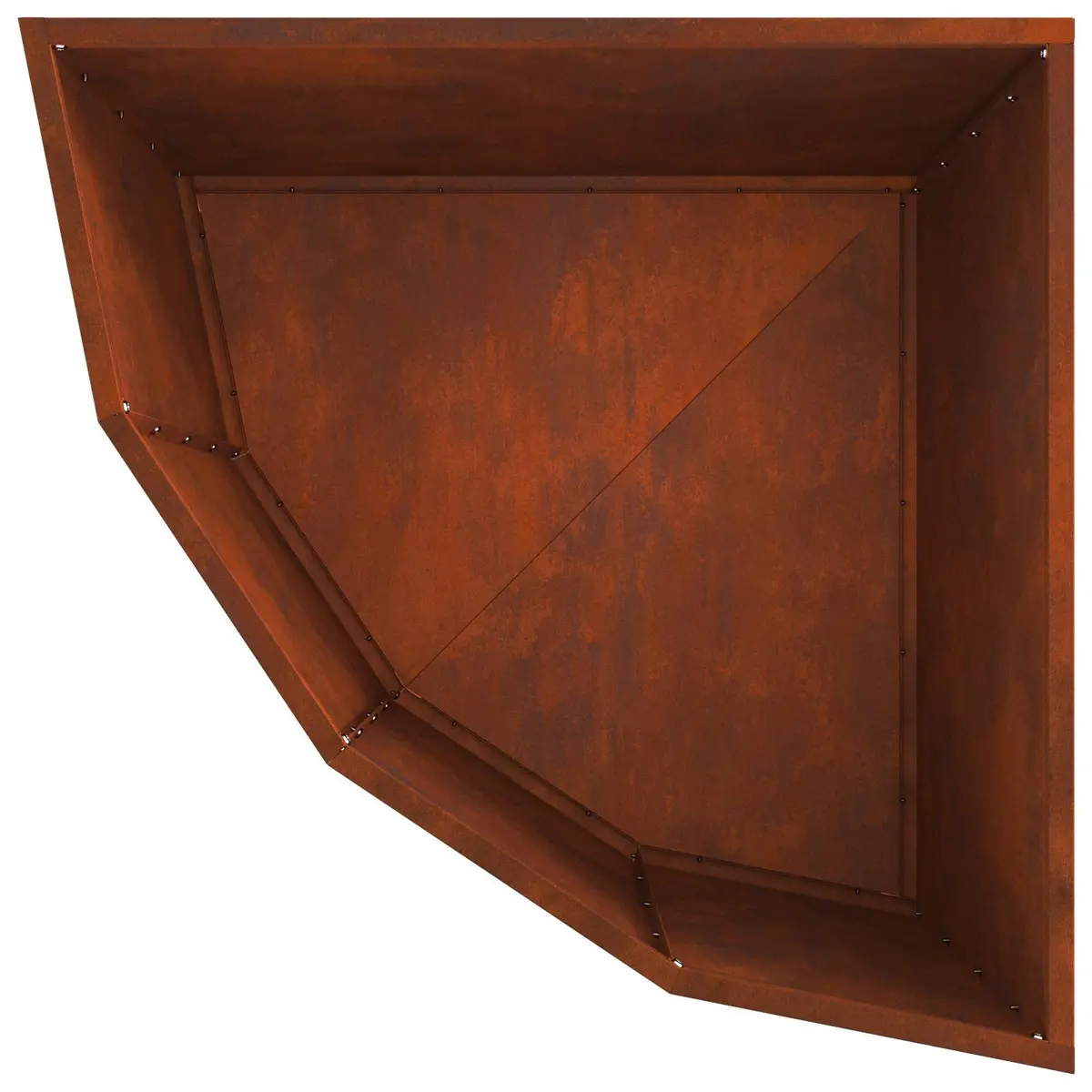 Corner Planter Steel 60x60x50cm Brown