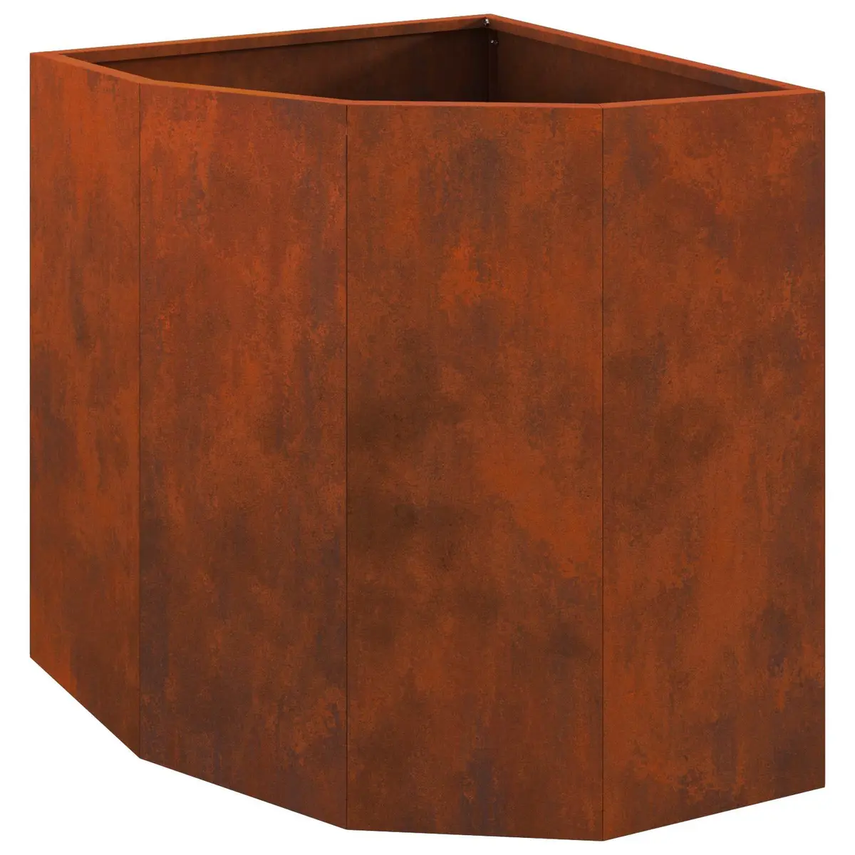 Corner Garden Planter Steel 45x45x50cm Brown