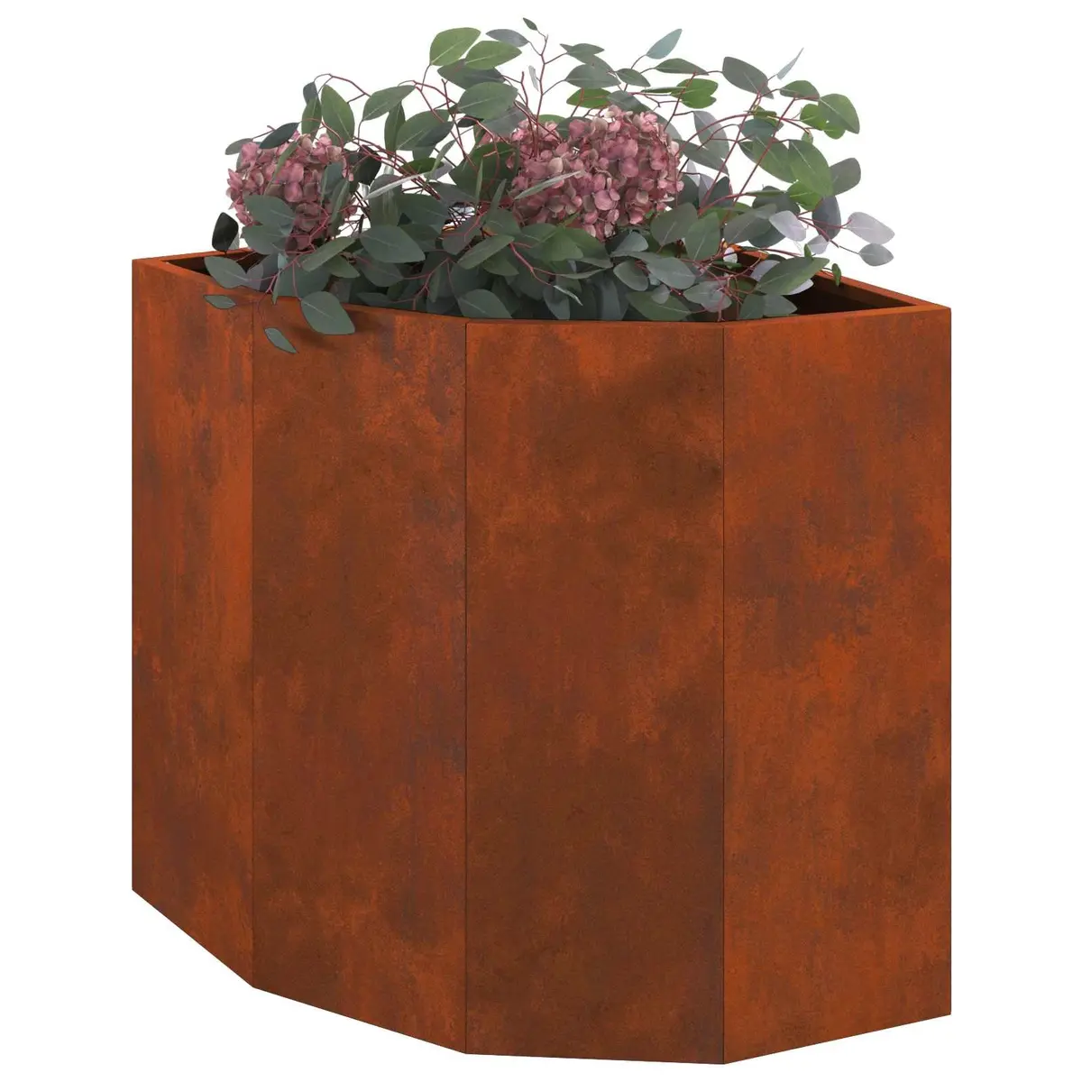 Corner Garden Planter Steel 45x45x50cm Brown