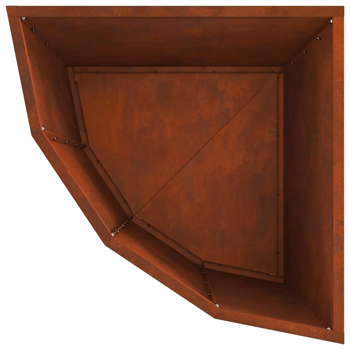 Corner Garden Planter Steel 45x45x50cm Brown