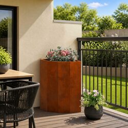 Durable Steel Corner Planter 30x30x50cm for Outdoor Spaces