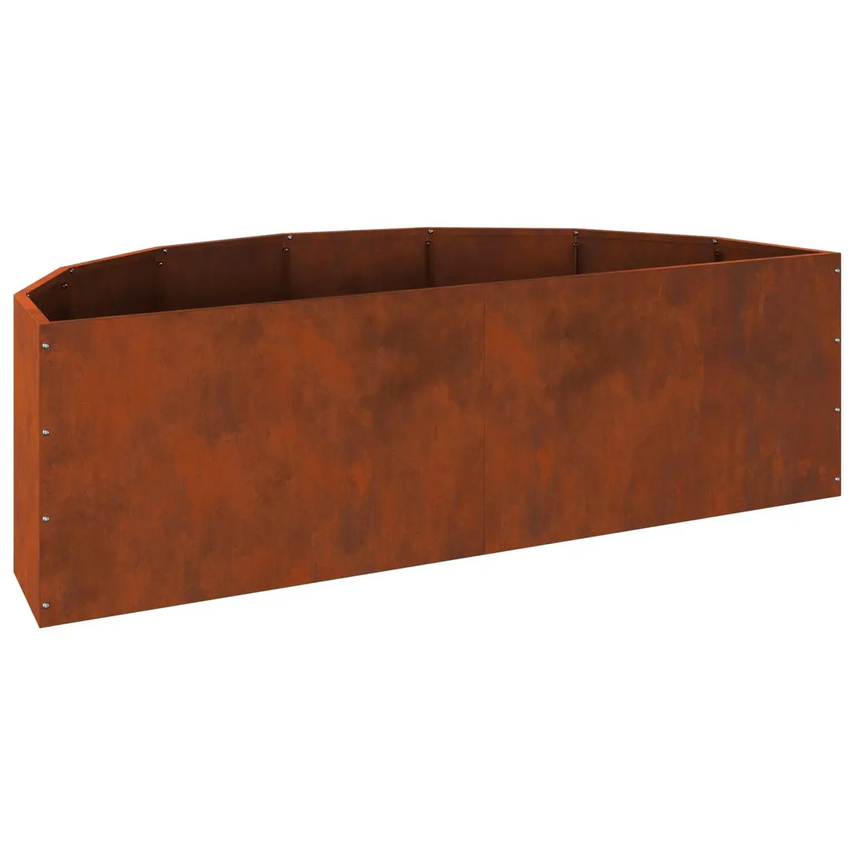 Half Round Garden Planter 120x60x35cm Steel Brown