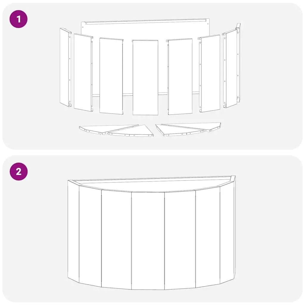 Half Round Garden Planter in Brown Steel 60x30x35cm