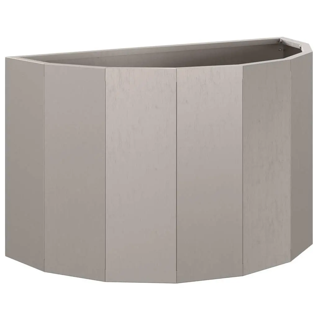 Half Round Garden Planter in Brown Steel 60x30x35cm
