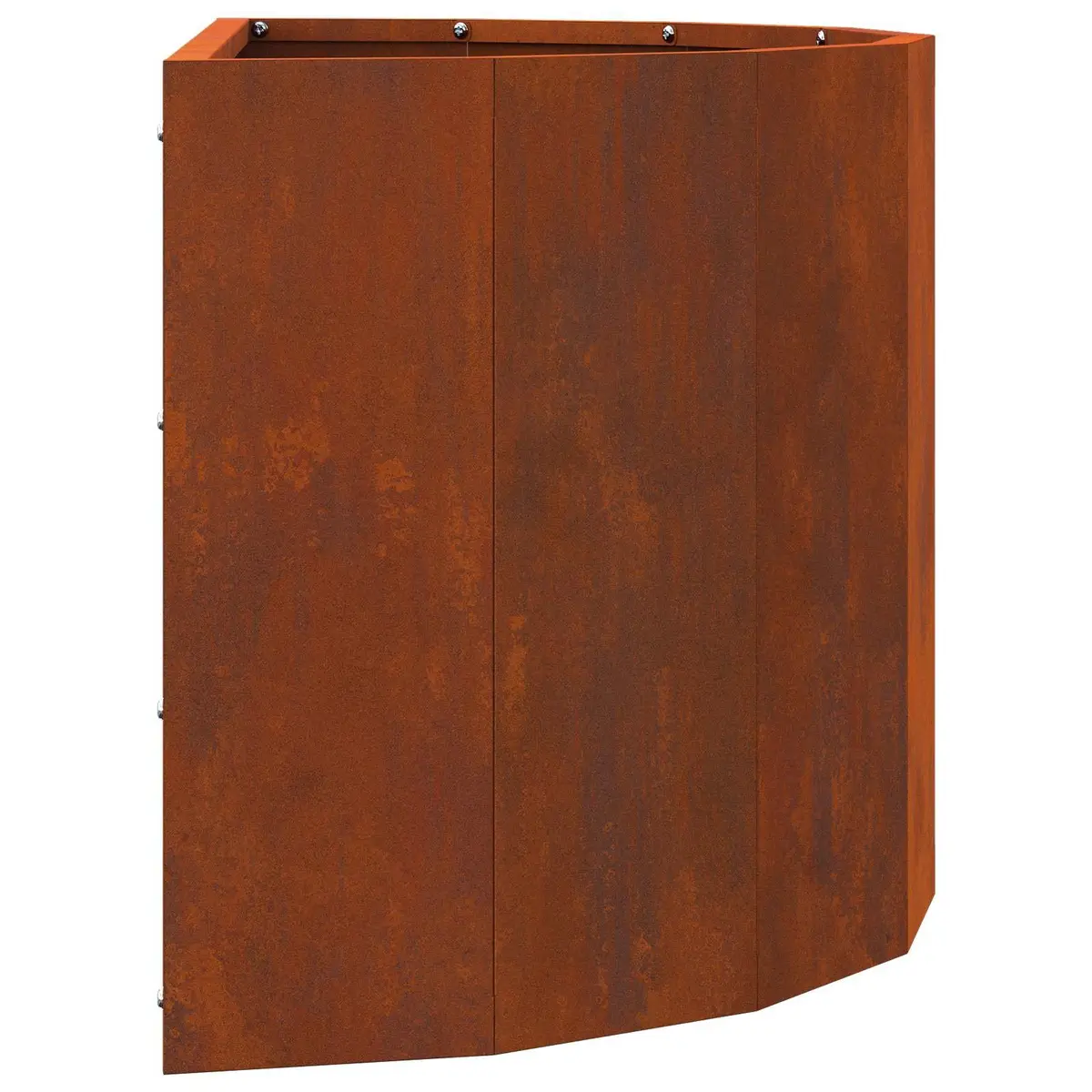 Half Round Garden Planter in Brown Steel 60x30x35cm