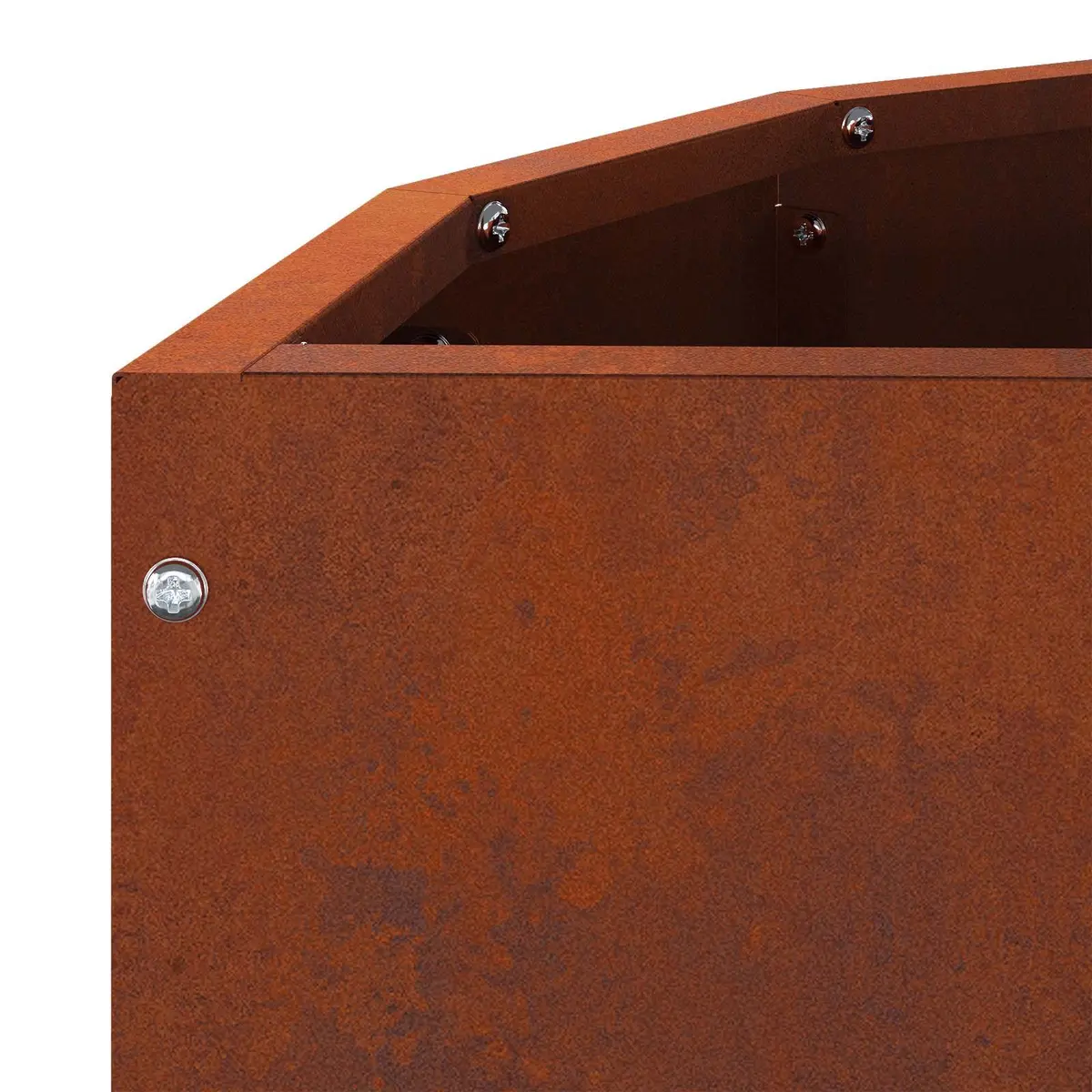 Half Round Garden Planter in Brown Steel 60x30x35cm