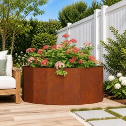 Stylish Half Round Steel Garden Planter for Outdoors