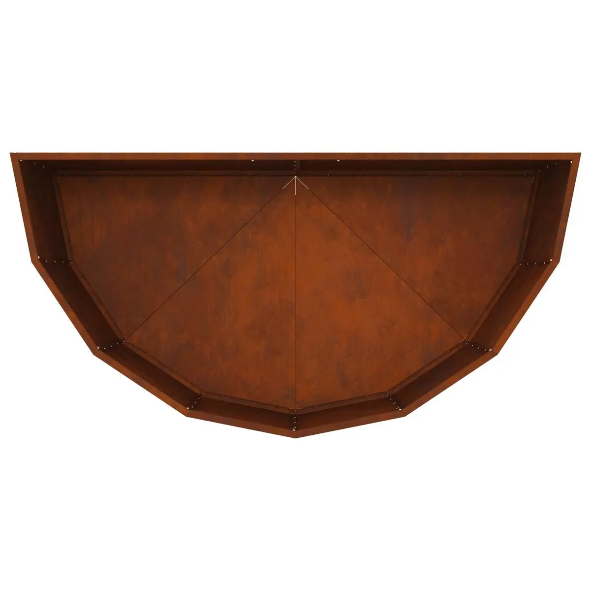 Half Round Garden Planter Steel 120x60x50cm Brown