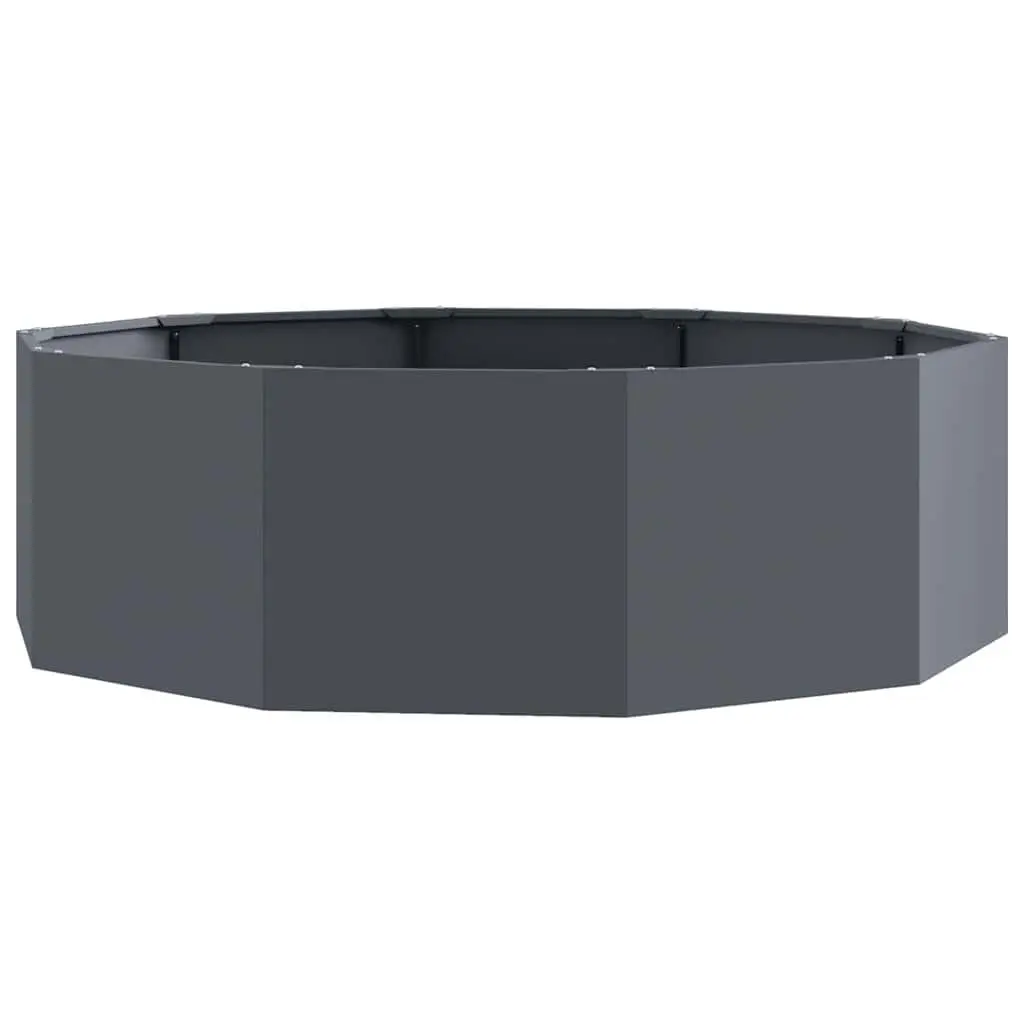 Anthracite Round Garden Planter 120x120x35cm