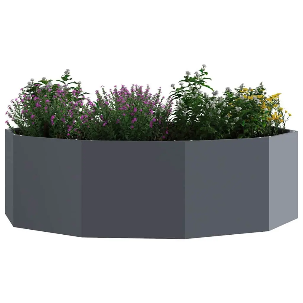 Anthracite Round Garden Planter 120x120x35cm
