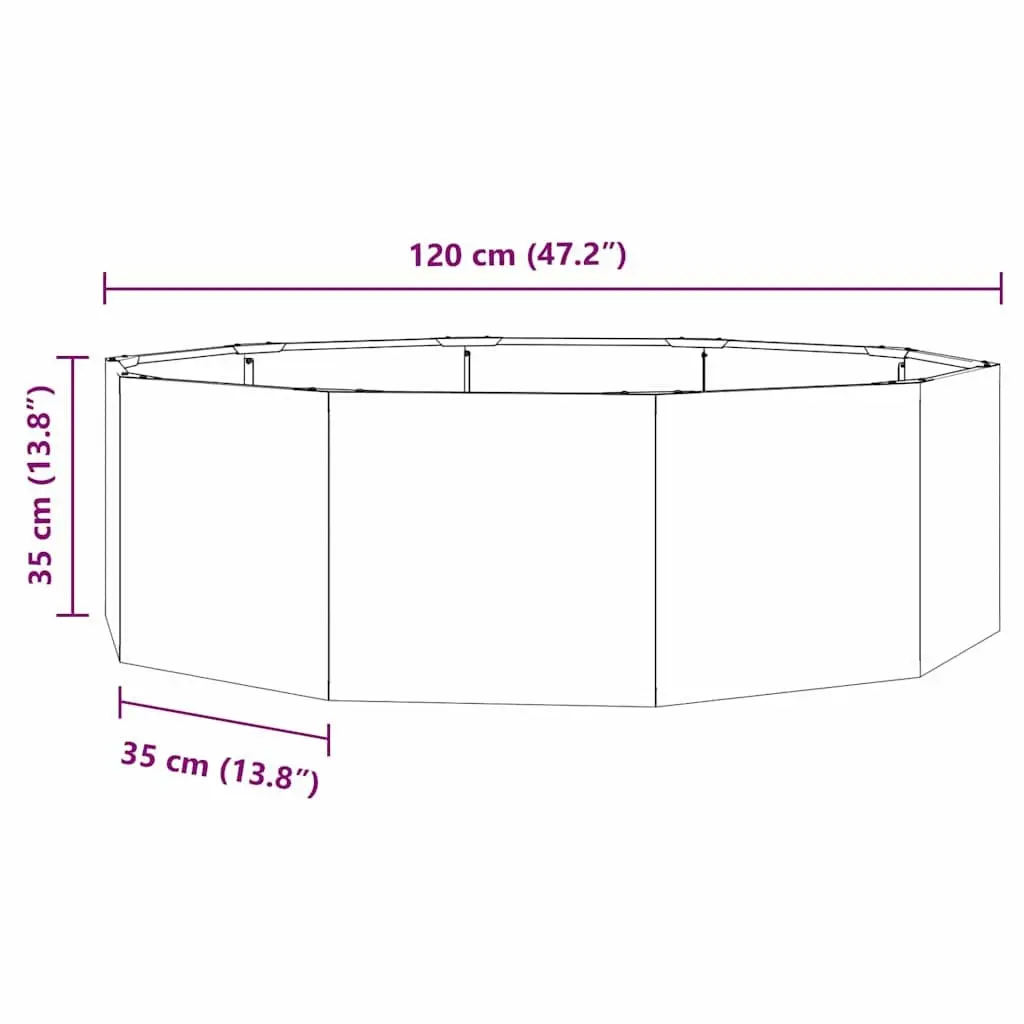 Anthracite Round Garden Planter 120x120x35cm
